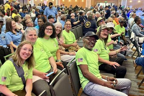 Battle Creek VA Medical Center Veterans and staff pose for a photo during the 39th National Veterans Golden Age Games.